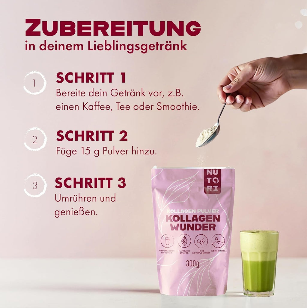 NUTOI - Kollagen Pulver 300G Optimale Bioverfügbarke