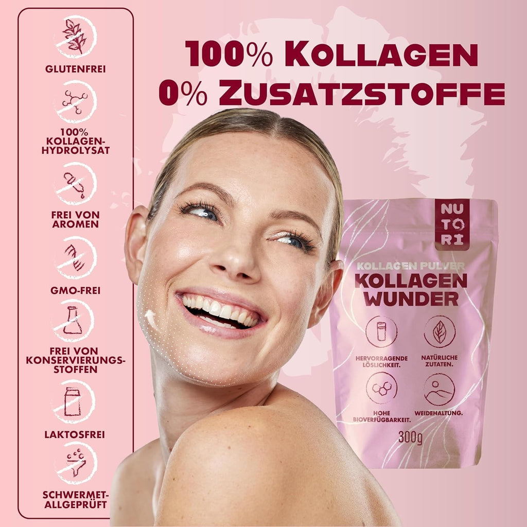 NUTOI - Kollagen Pulver 300G Optimale Bioverfügbarke